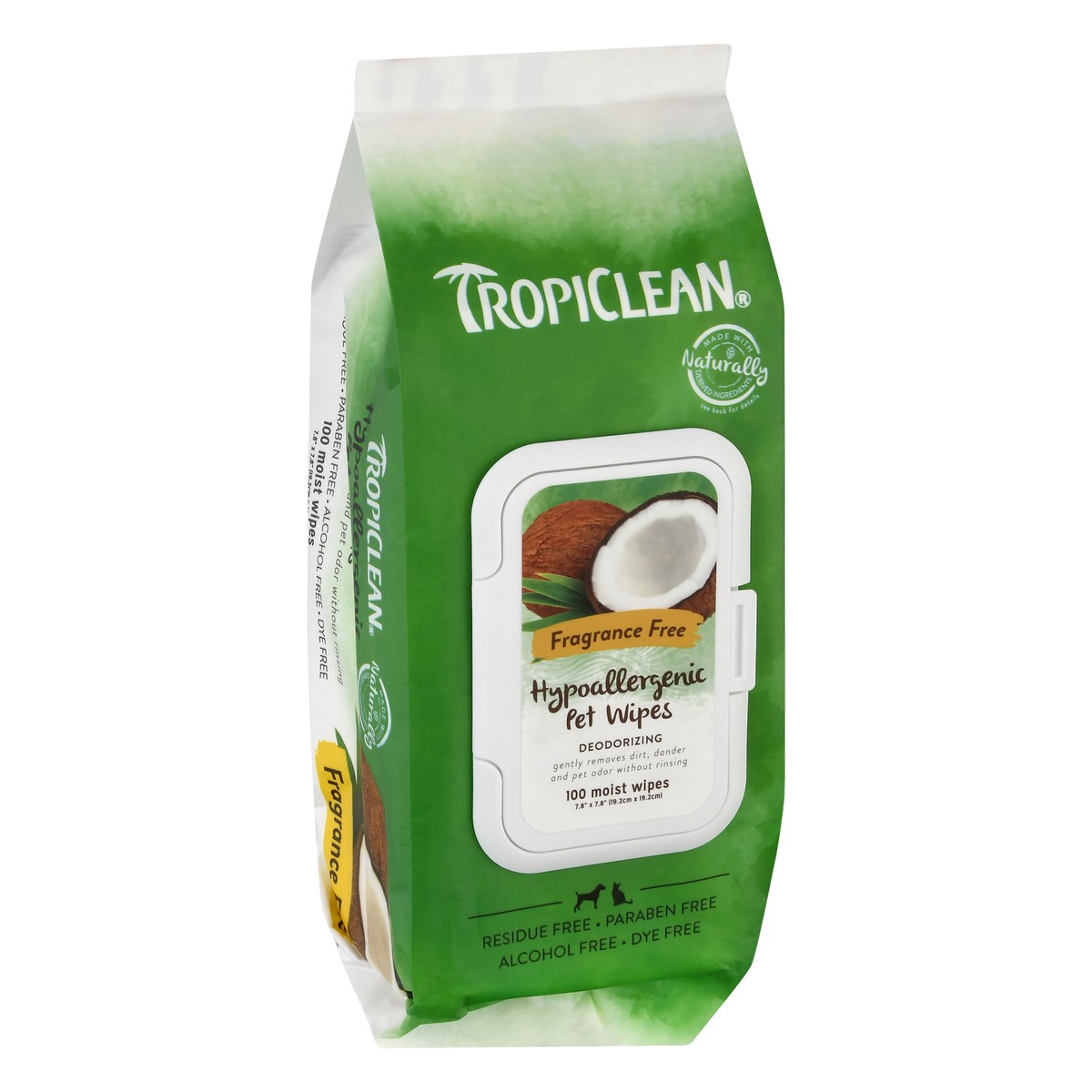 slide 8 of 9, TropiClean Fragrance Free Hypoallergenic Pet Wipes 100 ea, 100 ct