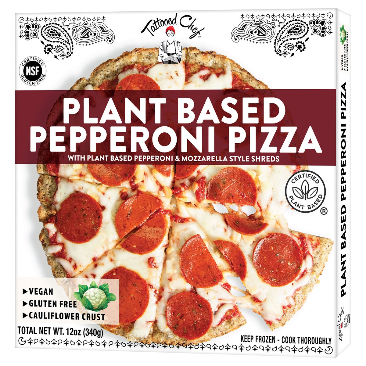 slide 2 of 4, Tattooed Chef Plant Based Pepperoni Pizza 12 oz Box, 12 oz