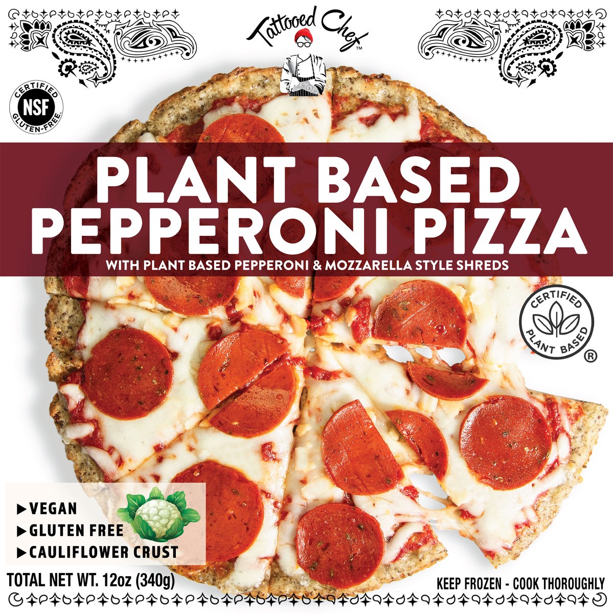 slide 4 of 4, Tattooed Chef Plant Based Pepperoni Pizza 12 oz Box, 12 oz