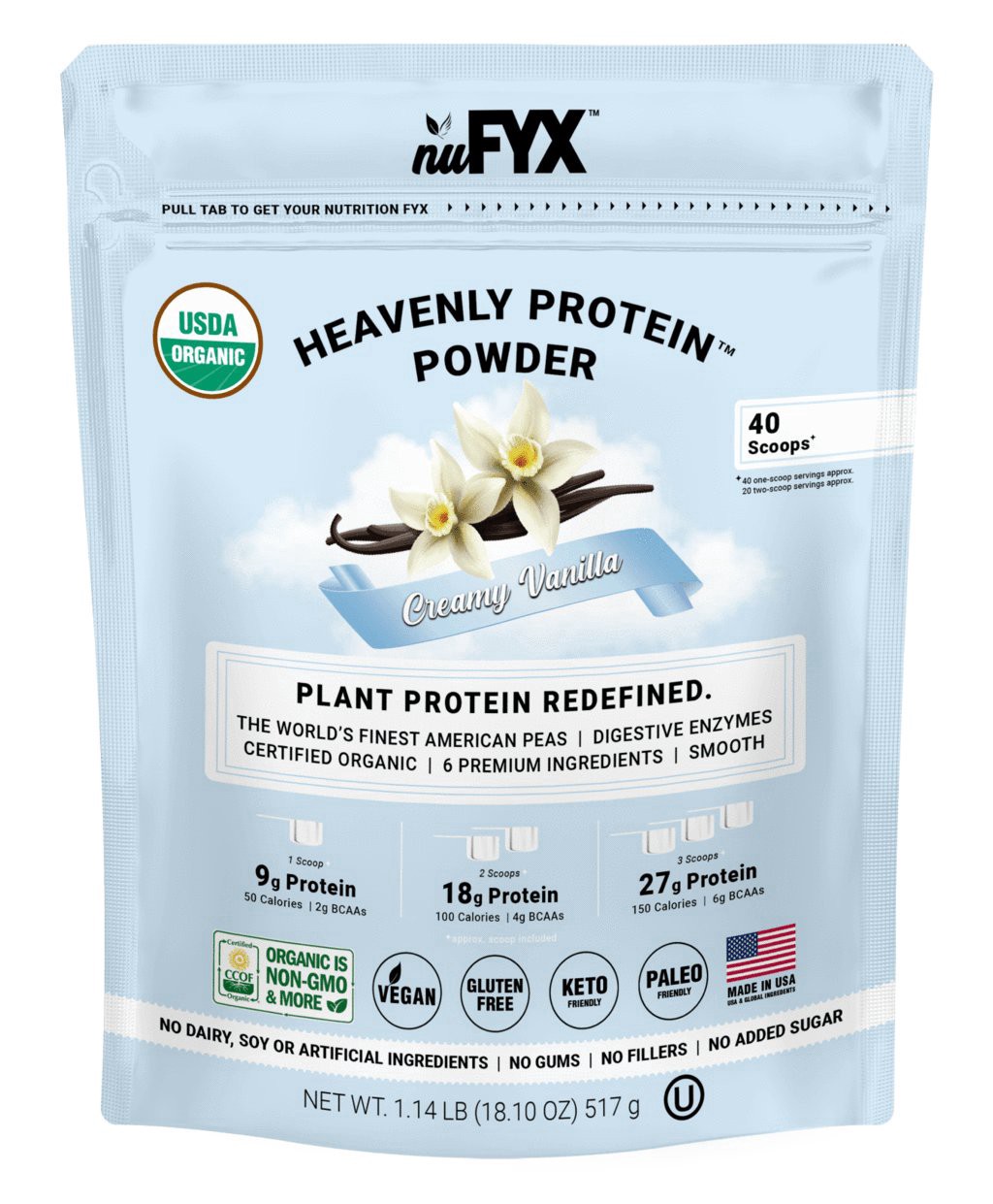 slide 1 of 1, NuFYX Heavenly Vanilla Protein, 1.1 lb