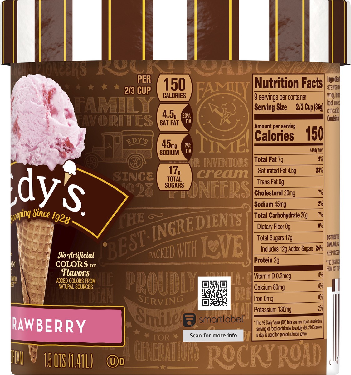 slide 4 of 11, Edy's Strawberry Ice Cream 1.5 qt, 1.5 qt