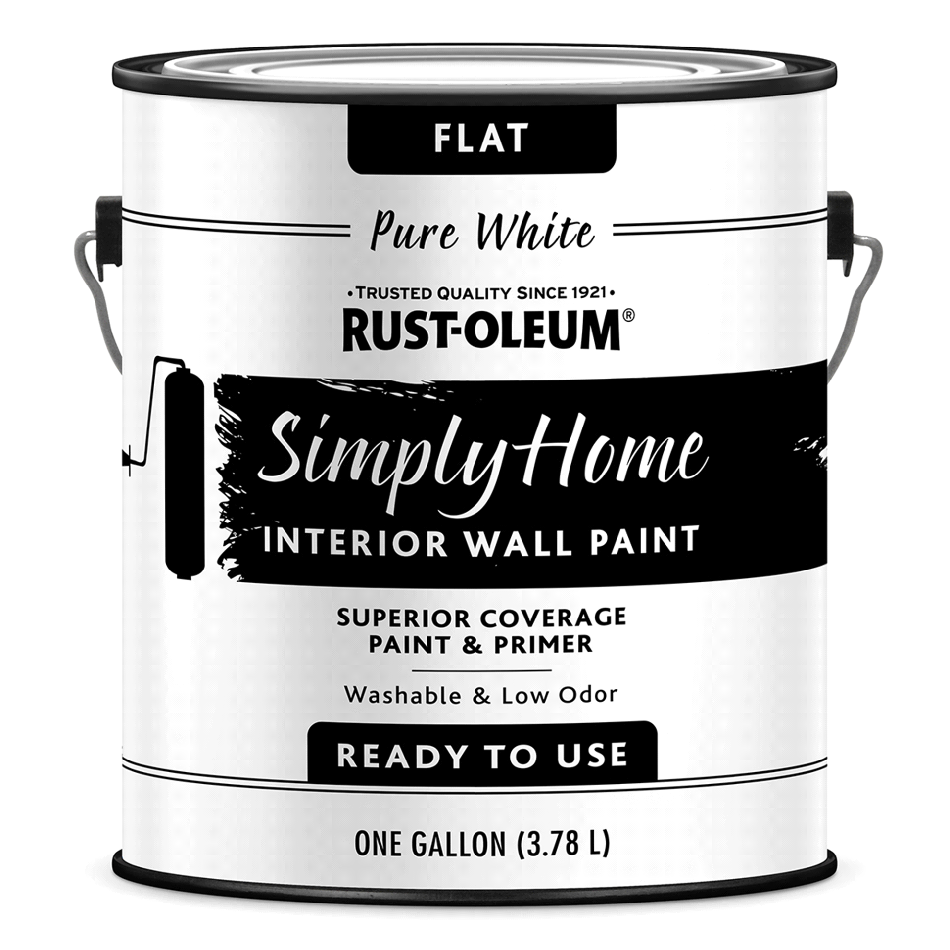 slide 1 of 1, Rust-Oleum Simply Home Interior Wall Paint 332119, Gallon, Flat Pure White, 1 ct