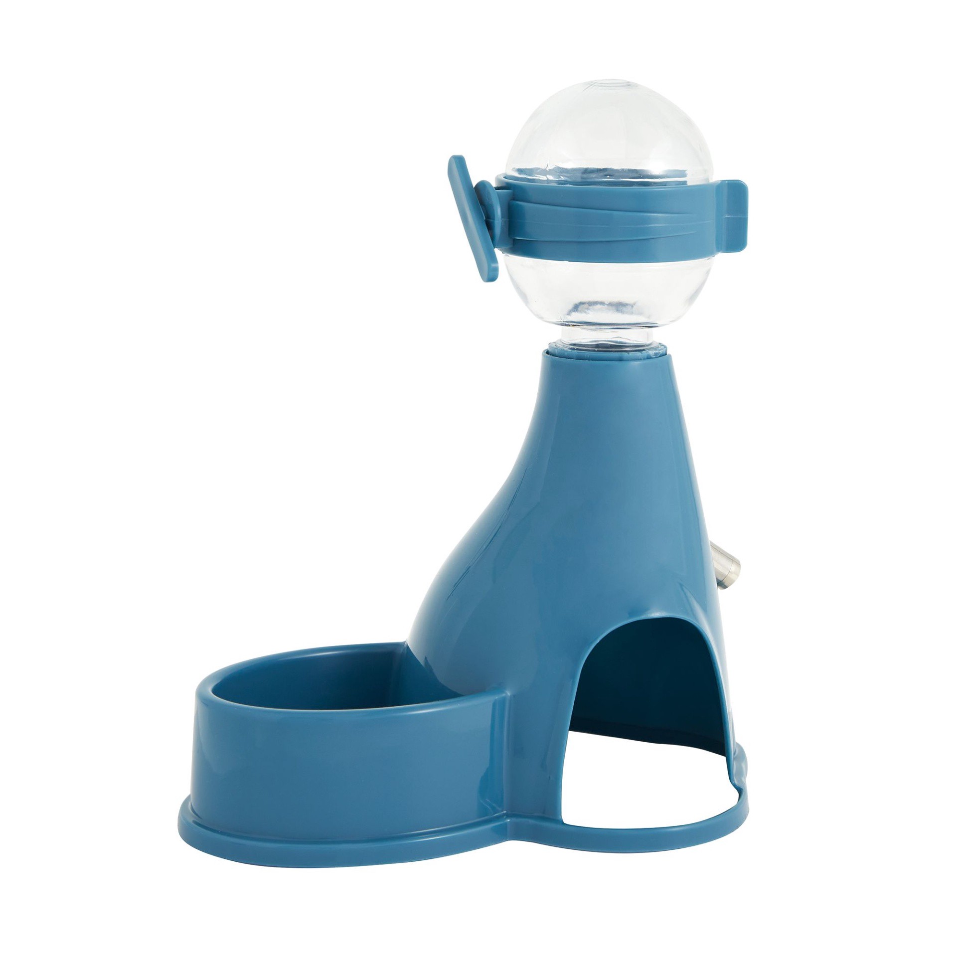 slide 1 of 1, Full Cheeks Small Pet 3-in-1 Space Saver Food & Water Dispenser, 4 fl oz