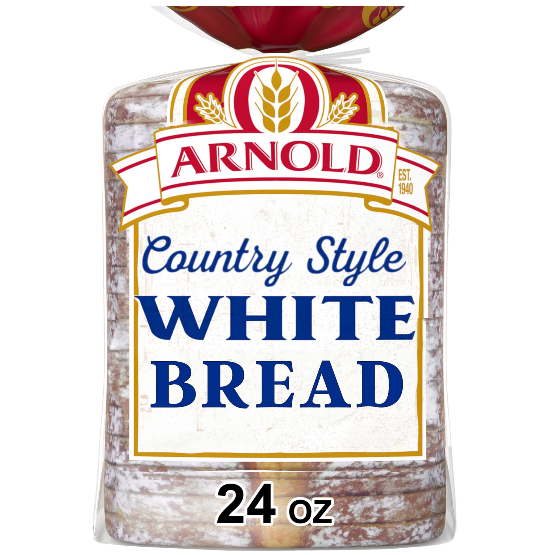 slide 1 of 5, Arnold Country Style Plain Bread, 24 oz, White Bread, Bag, 24 oz