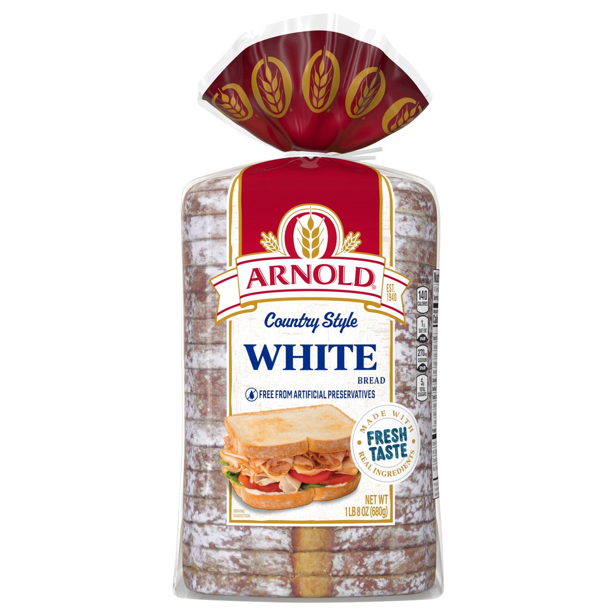slide 1 of 5, Arnold Country White Bread, 24 oz, 24 oz