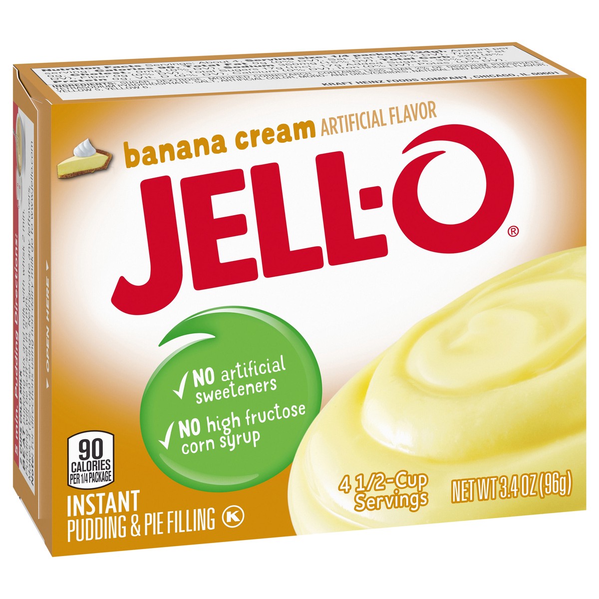 slide 6 of 9, Jell-O Banana Cream Artificially Flavored Instant Pudding & Pie Filling Mix, 3.4 oz. Box, 3.4 oz