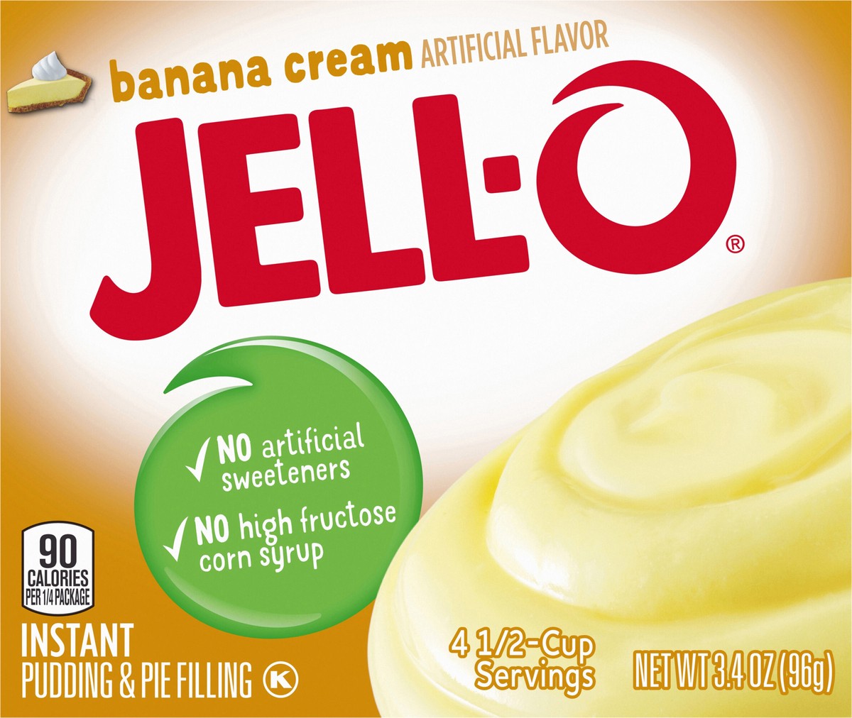 slide 9 of 9, Jell-O Banana Cream Artificially Flavored Instant Pudding & Pie Filling Mix, 3.4 oz. Box, 3.4 oz