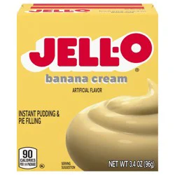 Jell-O Banana Cream Artificially Flavored Instant Pudding & Pie Filling Mix, 3.4 oz. Box