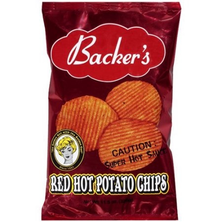 slide 1 of 1, Backer's Red Hot Potato Chips, 10 oz