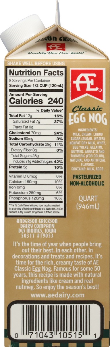 slide 7 of 14, Anderson Erickson Dairy Eggnog 1 Quart, 1 qt