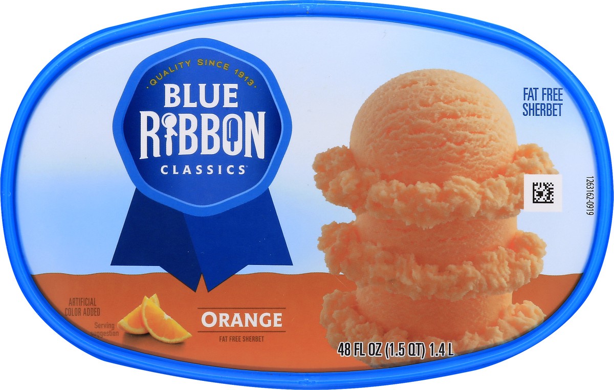 slide 6 of 10, Blue Ribbon Classics Orange Fat Free Sherbet, 48 fl oz