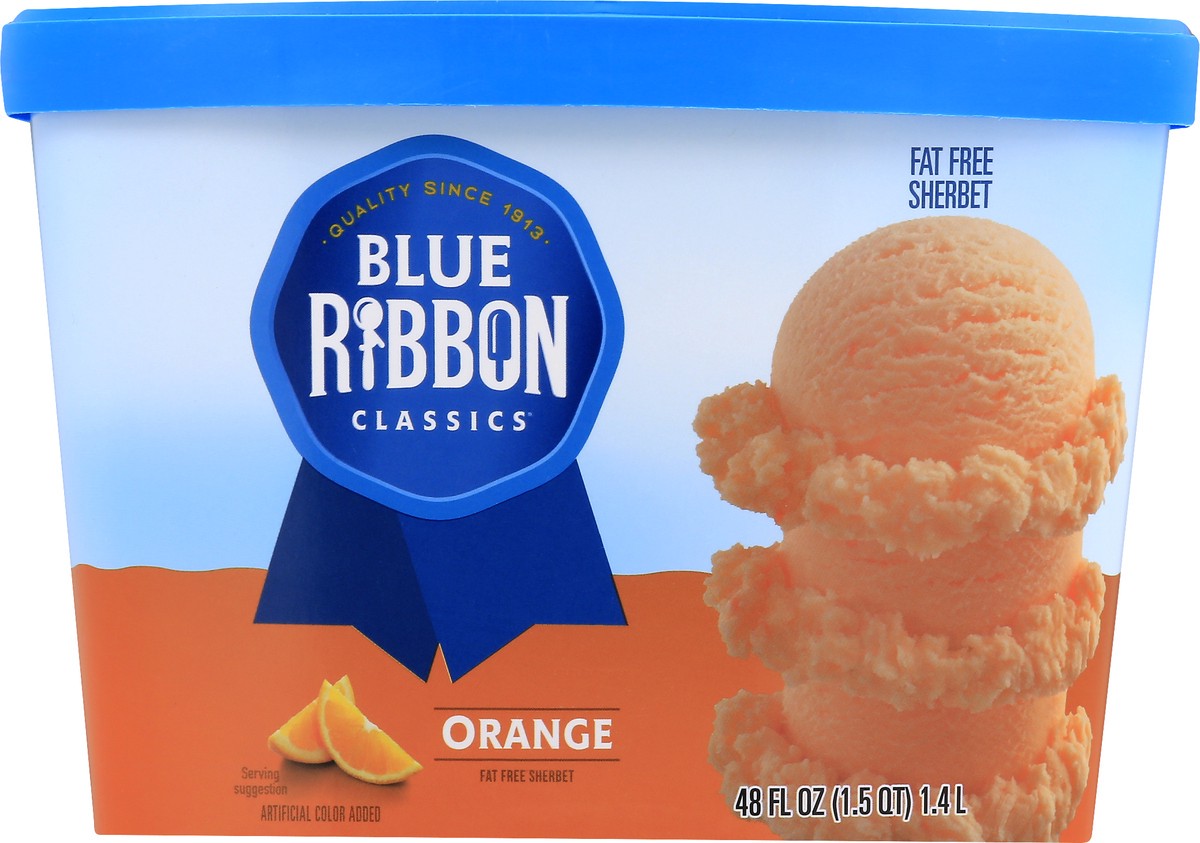 slide 9 of 10, Blue Ribbon Classics Orange Fat Free Sherbet, 48 fl oz