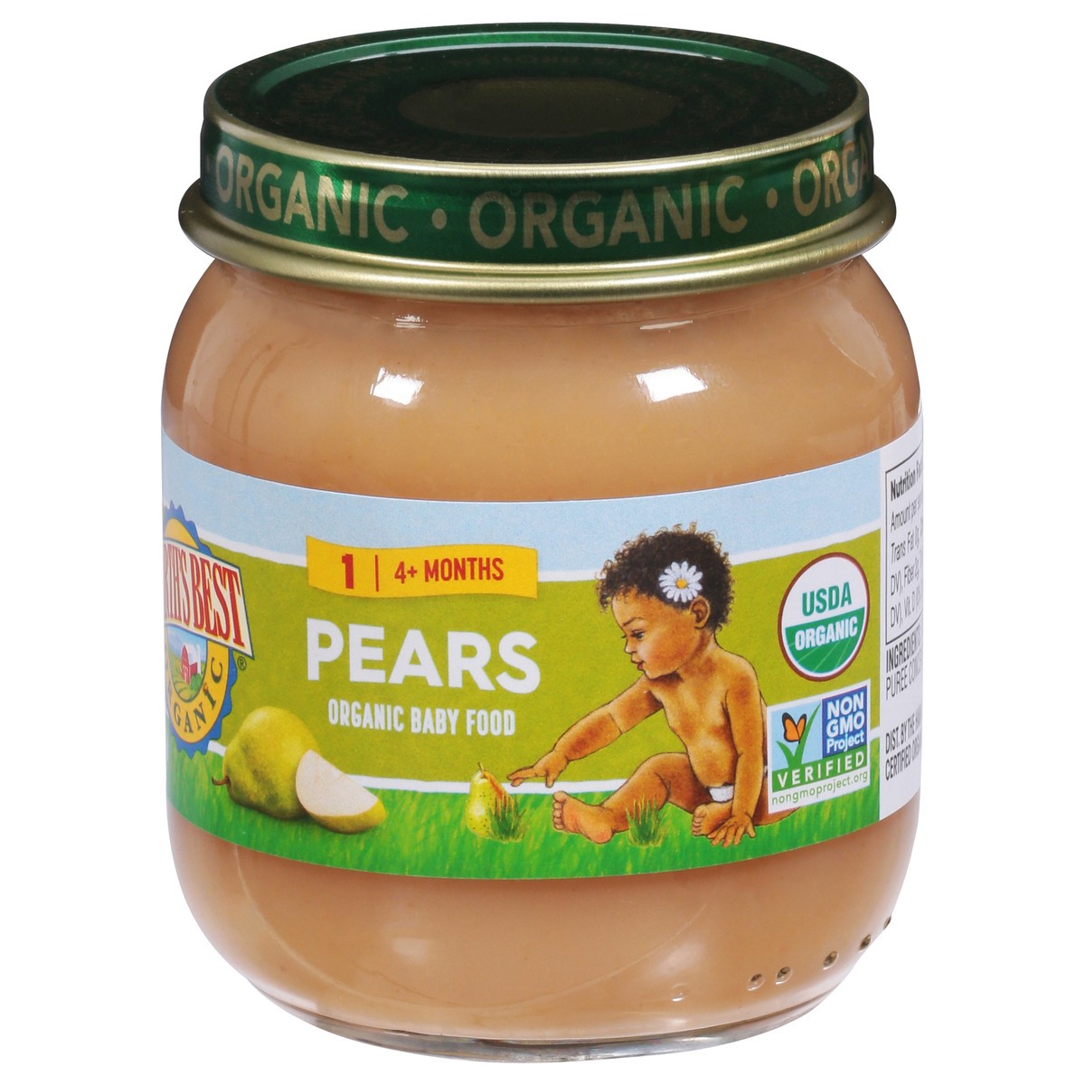 slide 3 of 9, Earth's Best Organic Pears Baby Food, 4 oz