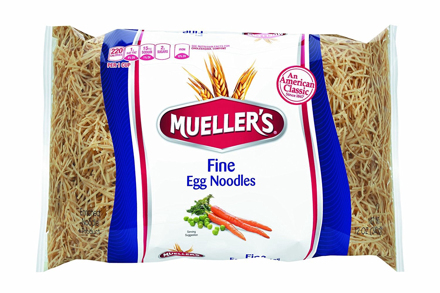 slide 1 of 2, Mueller's Fine Egg Noodles 12 oz, 12 oz