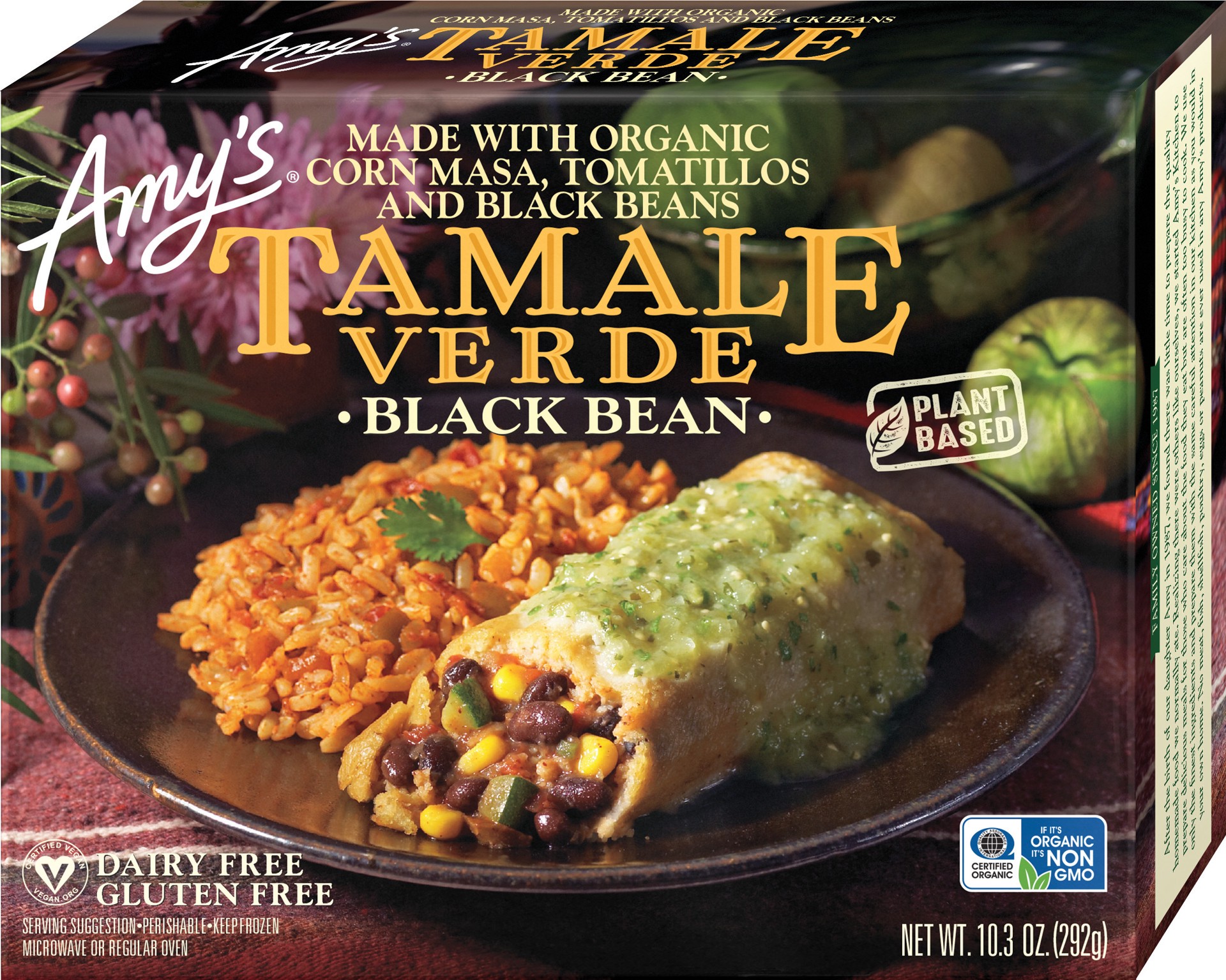 slide 1 of 7, Amy's Kitchen Black Bean Tamale Verde, 10.3 oz