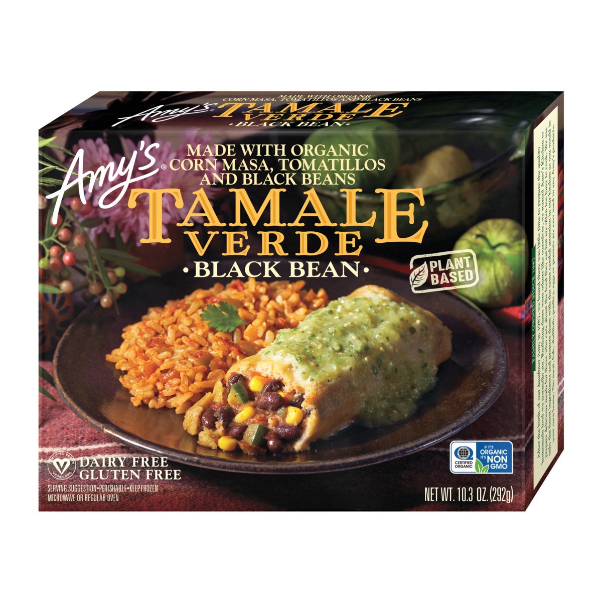 slide 1 of 7, Amy's Black Bean Tamale Verde, Gluten Free, 10.3 oz