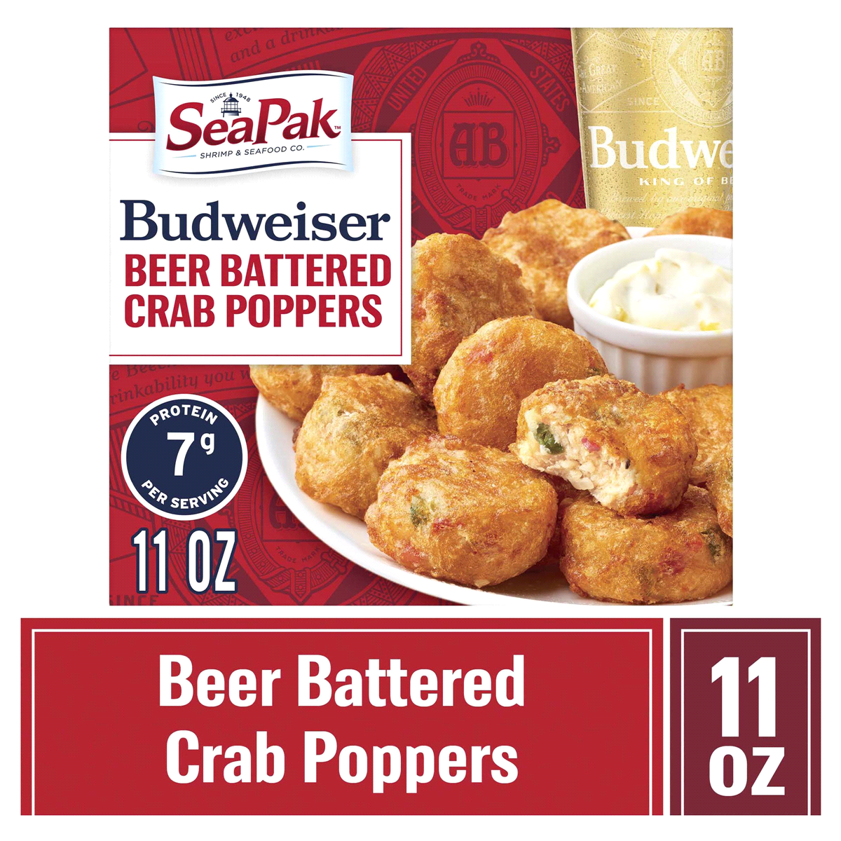 slide 1 of 8, SeaPak Beer Battered Crab Bite, 11 oz