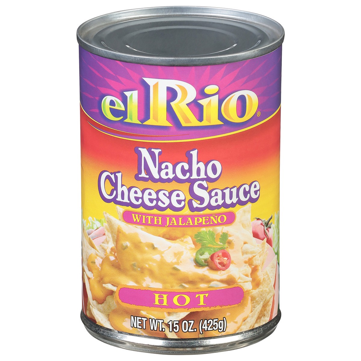 slide 1 of 9, El Rio Hot Nacho Cheese Sauce With Jalapeno Peppers, 15 oz