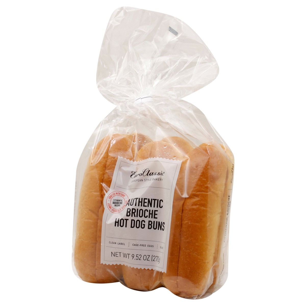 slide 4 of 4, Euro Classic Authentic Broiche Hot Dog Buns, 9.52 oz