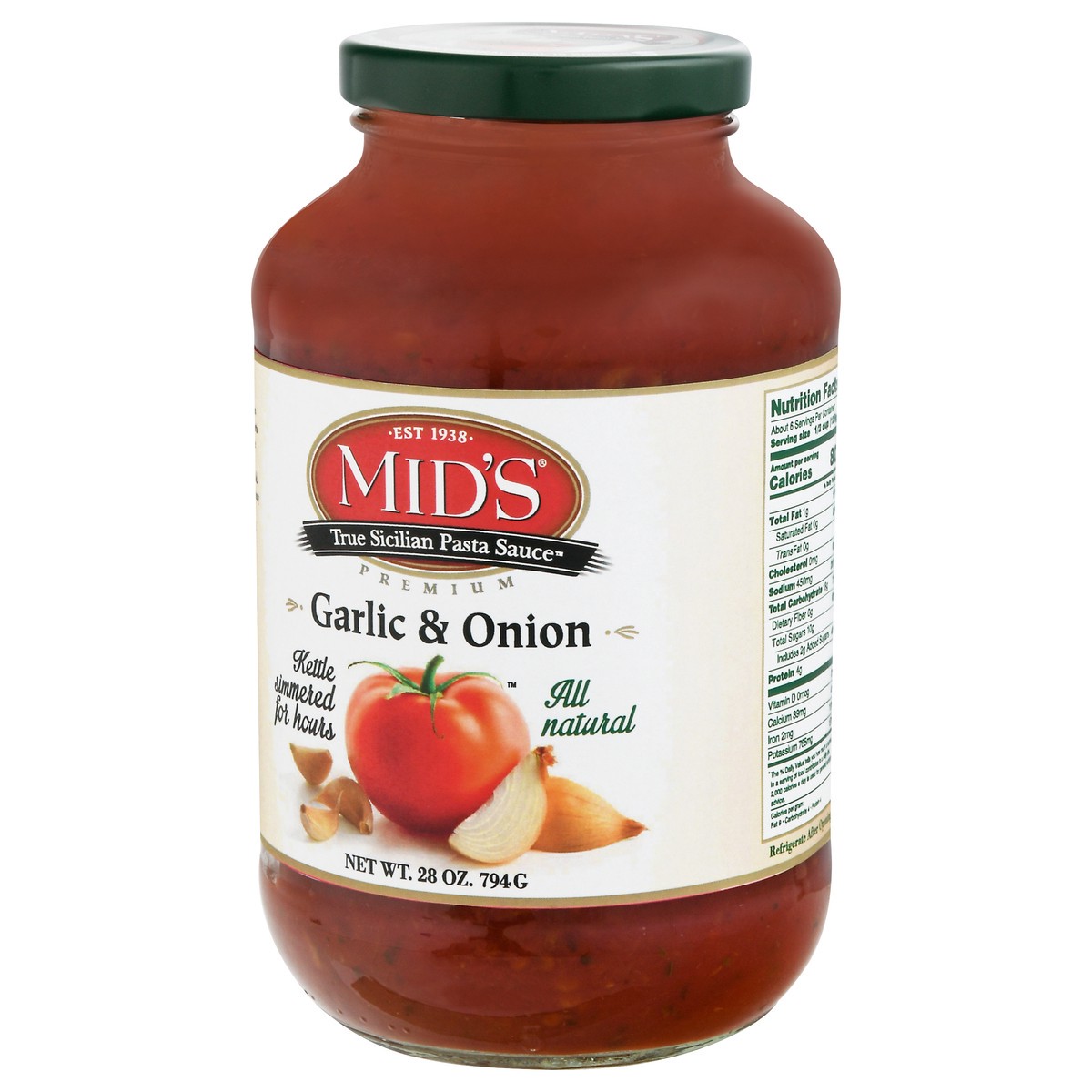 slide 2 of 11, Mid's Garlic & Onion Pasta Sauce 28 oz, 28 oz