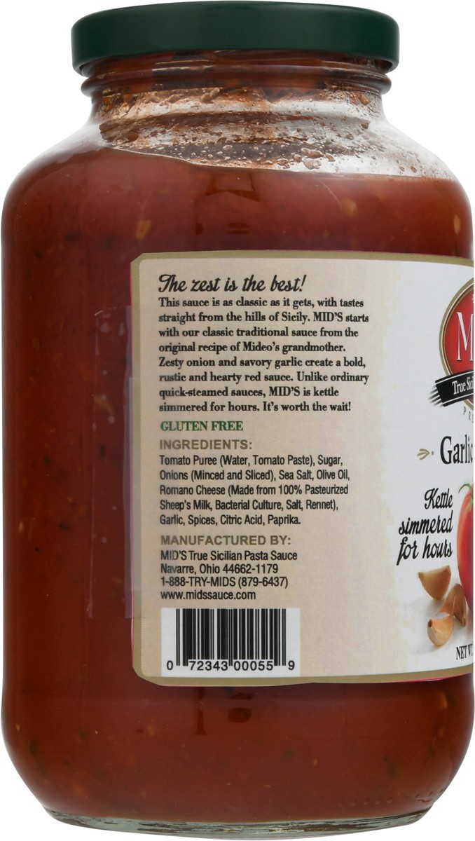 slide 4 of 11, Mid's Garlic & Onion Pasta Sauce 28 oz, 28 oz