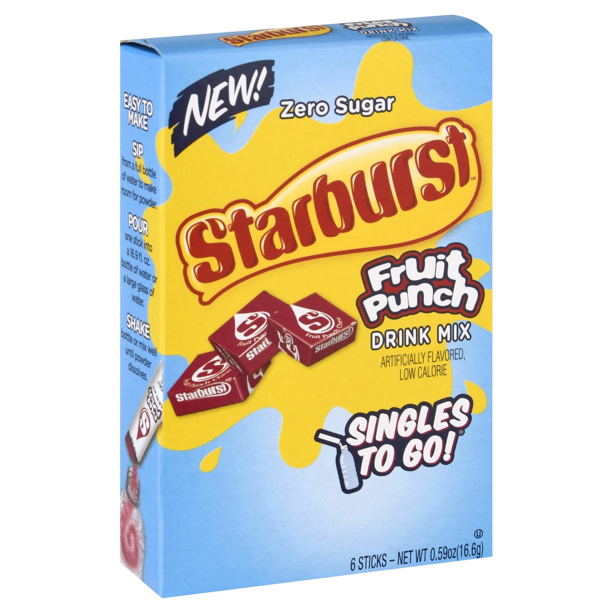 slide 2 of 10, Starburst Singles to Go Drink Mix Fruit Punch, 6 ct