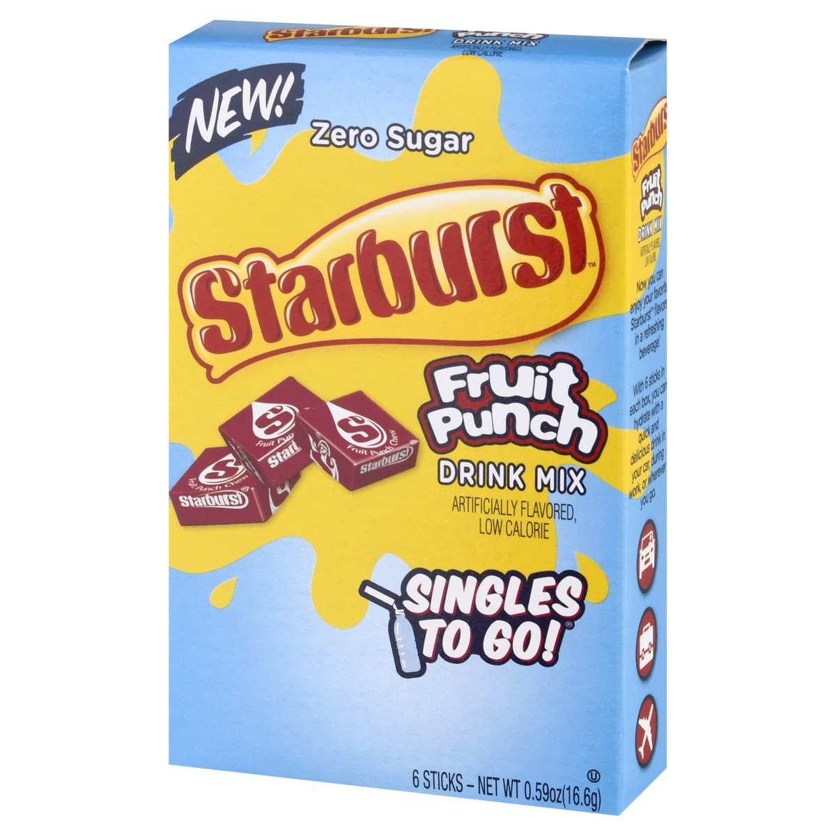 slide 3 of 10, Starburst Singles to Go Drink Mix Fruit Punch, 6 ct