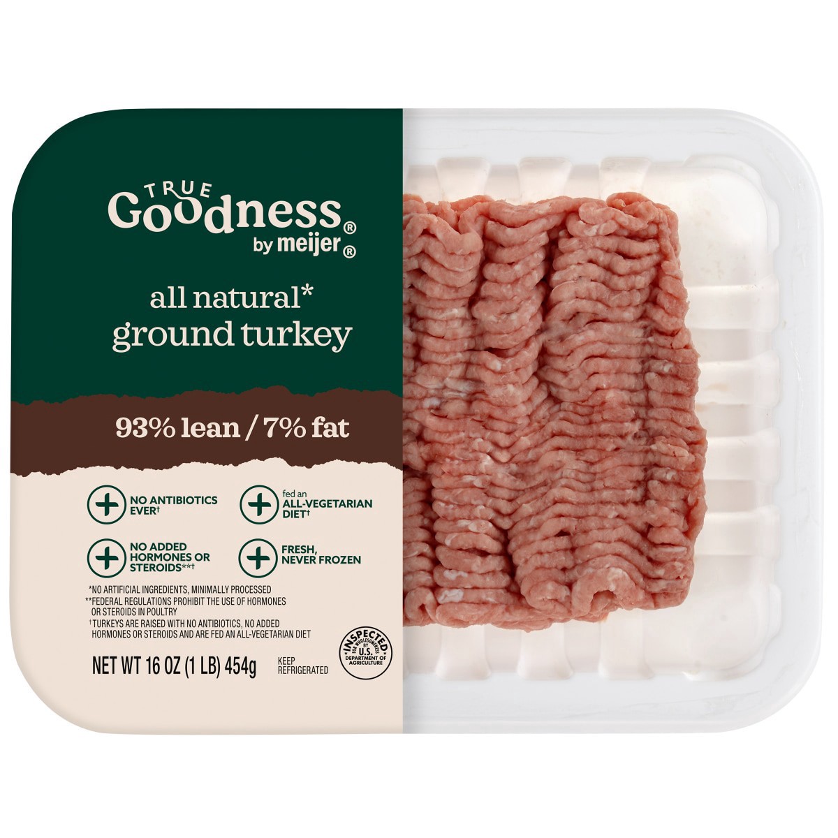 slide 1 of 5, True Goodness 93/7 Ground Turkey NAE 16 oz, 16 oz