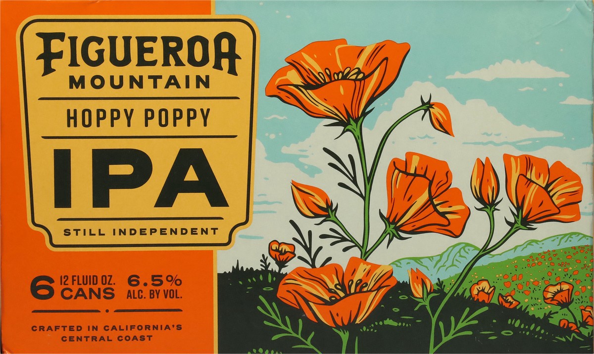 slide 2 of 10, Figueroa Mountain IPA Hoppy Poppy Beer 6 - 12 fl oz Cans, 6 ct; 12 fl oz