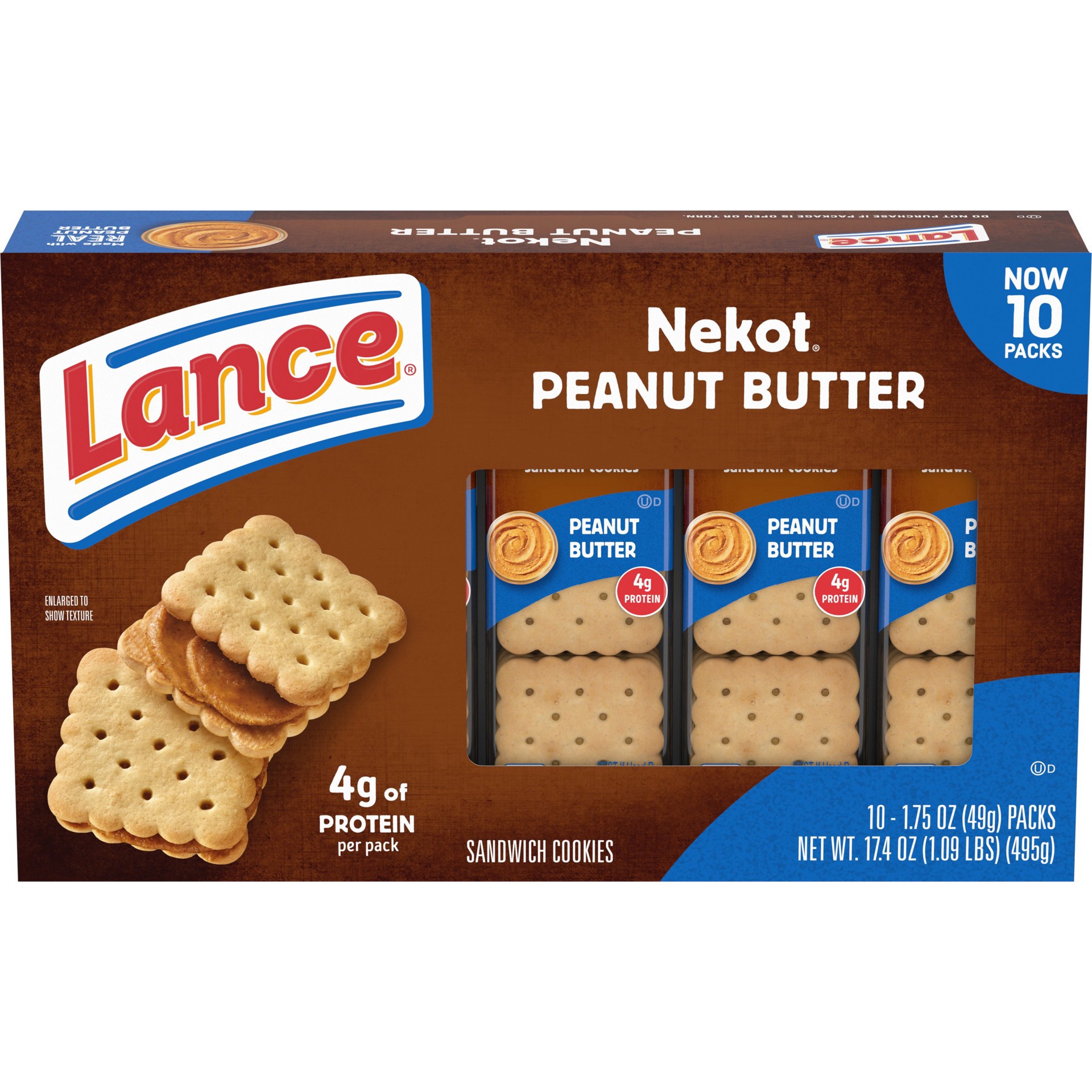 slide 1 of 1, Lance Nekot Peanut Butter Sandwich Cookies, 17.400 oz
