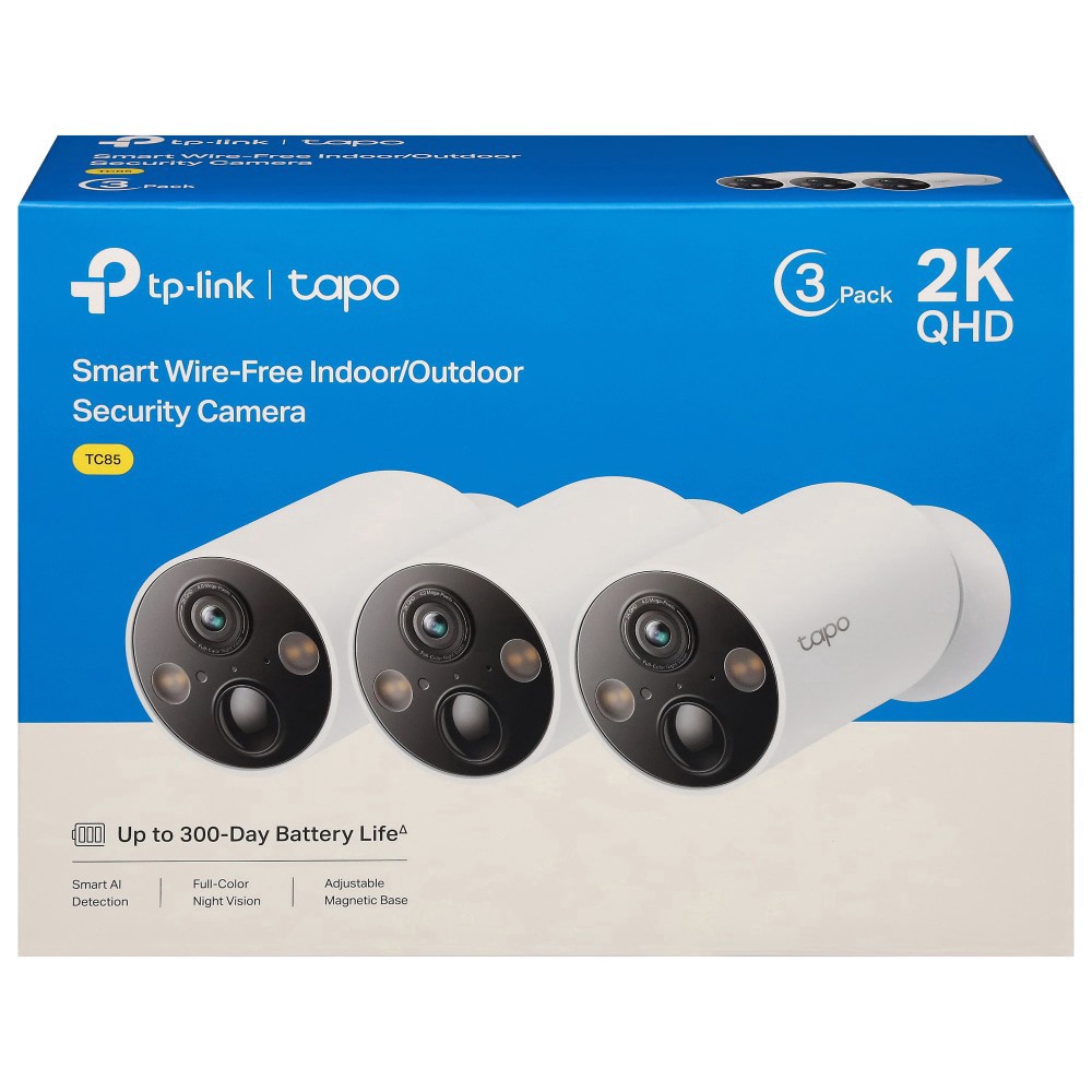 slide 2 of 6, TP-Link Tapo 2K QHD Smart Wire-Free Indoor/Outdoor Security Camera 3 ea, 3 ct