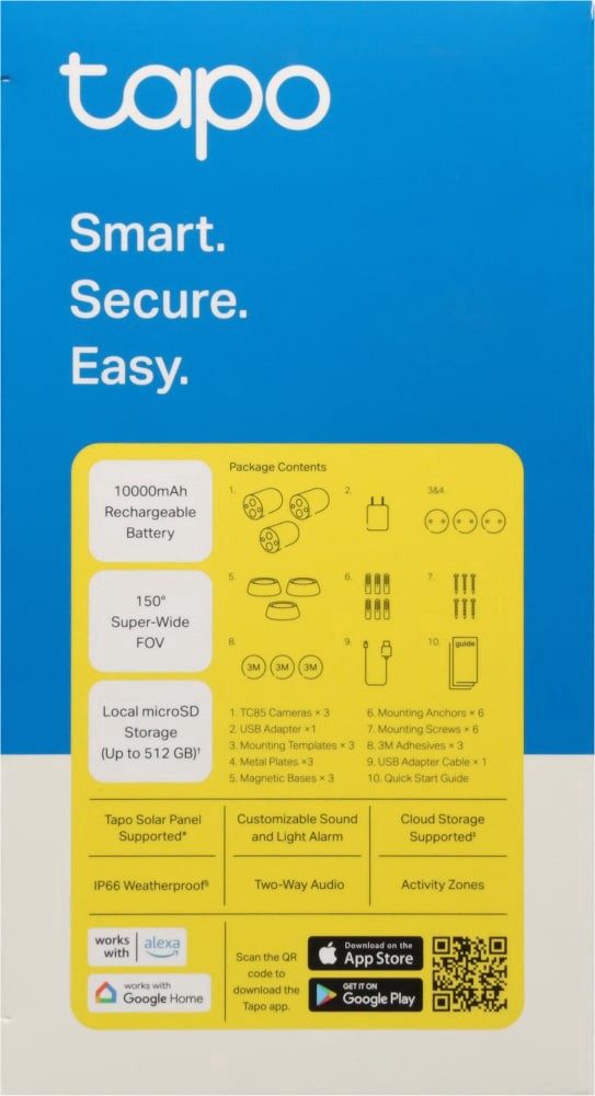 slide 5 of 6, TP-Link Tapo 2K QHD Smart Wire-Free Indoor/Outdoor Security Camera 3 ea, 3 ct