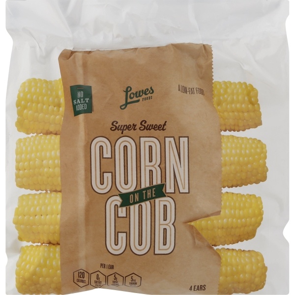 slide 1 of 8, Lowes Foods Super Sweet Corn On The Cob, 4 ct