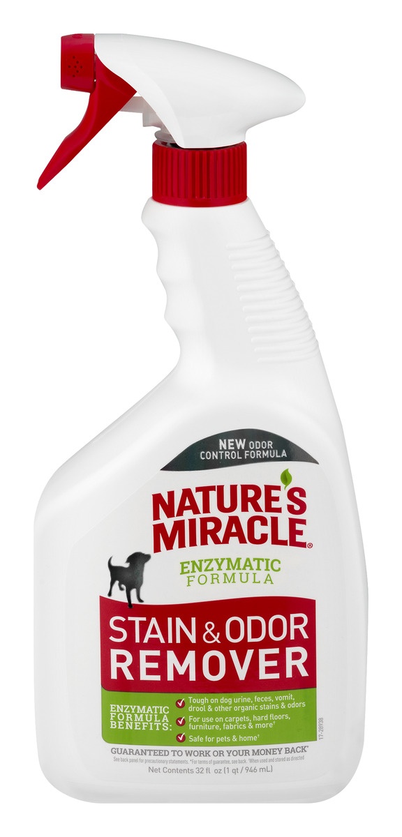 slide 1 of 1, Nature's Miracle New Formula Stain & Odor Remover Spray, 32 fl oz