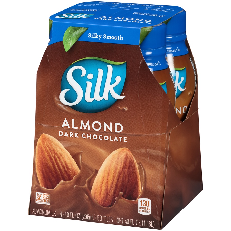 Silk Almond Dark Chocolate Milk 4 ct; 10 fl oz Shipt