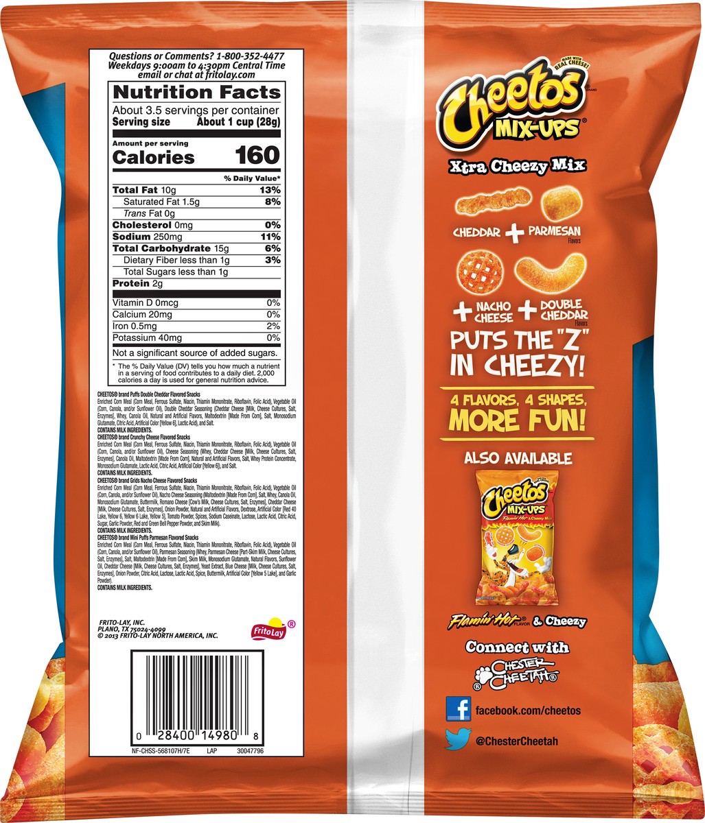 slide 5 of 5, Cheetos Mix-Ups Flavored Snack Mix Xtra Cheezy Mix 3 1/4 Oz, 3.25 oz