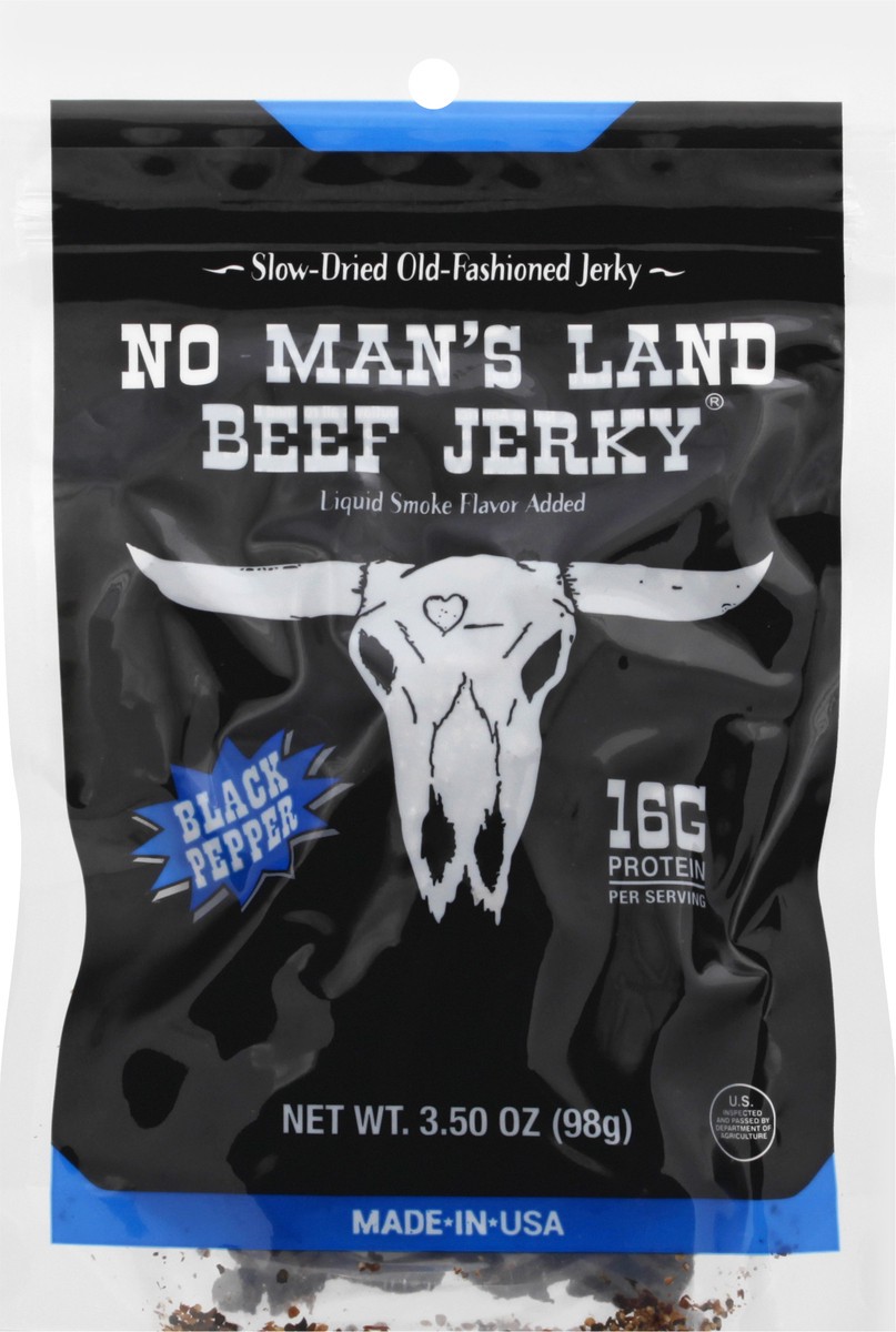 slide 12 of 13, No Man's Land Black Pepper Beef Jerky 3.5 oz, 3.5 oz