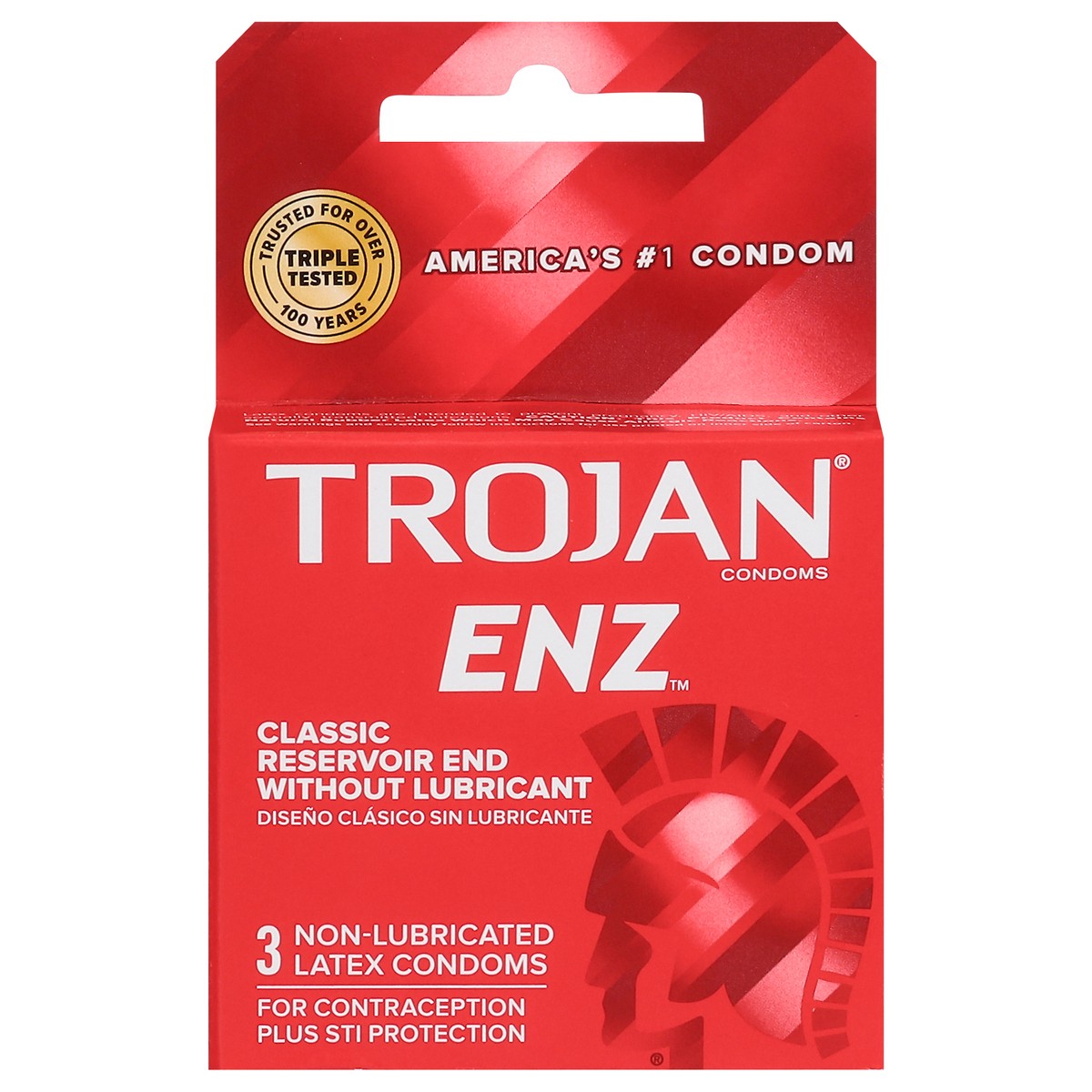 slide 1 of 4, Trojan Enz Non-Lubricated Latex Condoms 3 ea, 3 ct