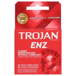 Trojan Enz Non-Lubricated Latex Condoms 3 ea