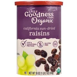 True Goodness Organic Raisins 18 Oz Canister