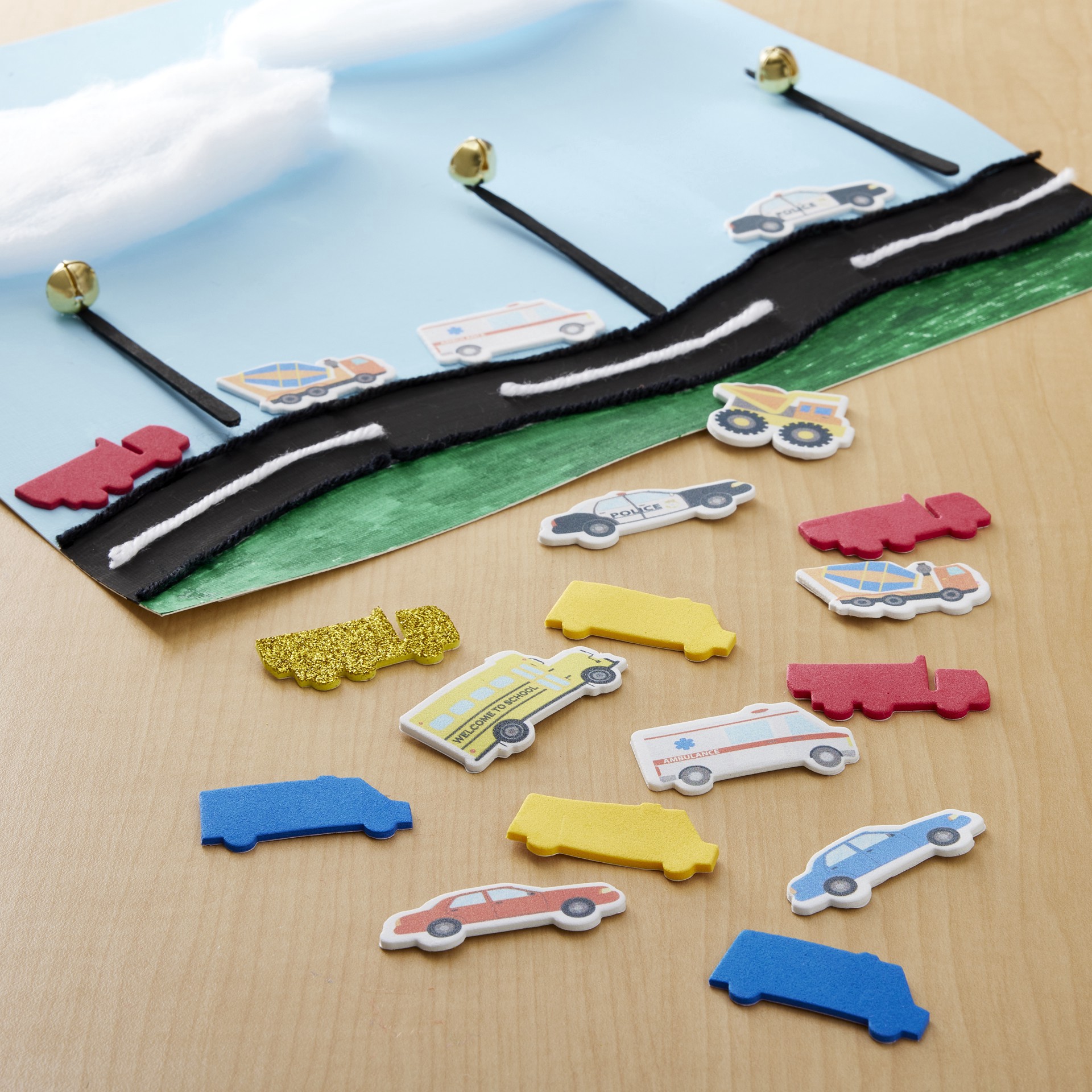 slide 2 of 3, Vehicle Foam Stickers By Creatology, 5.5 in x 8 in x 1.5 in