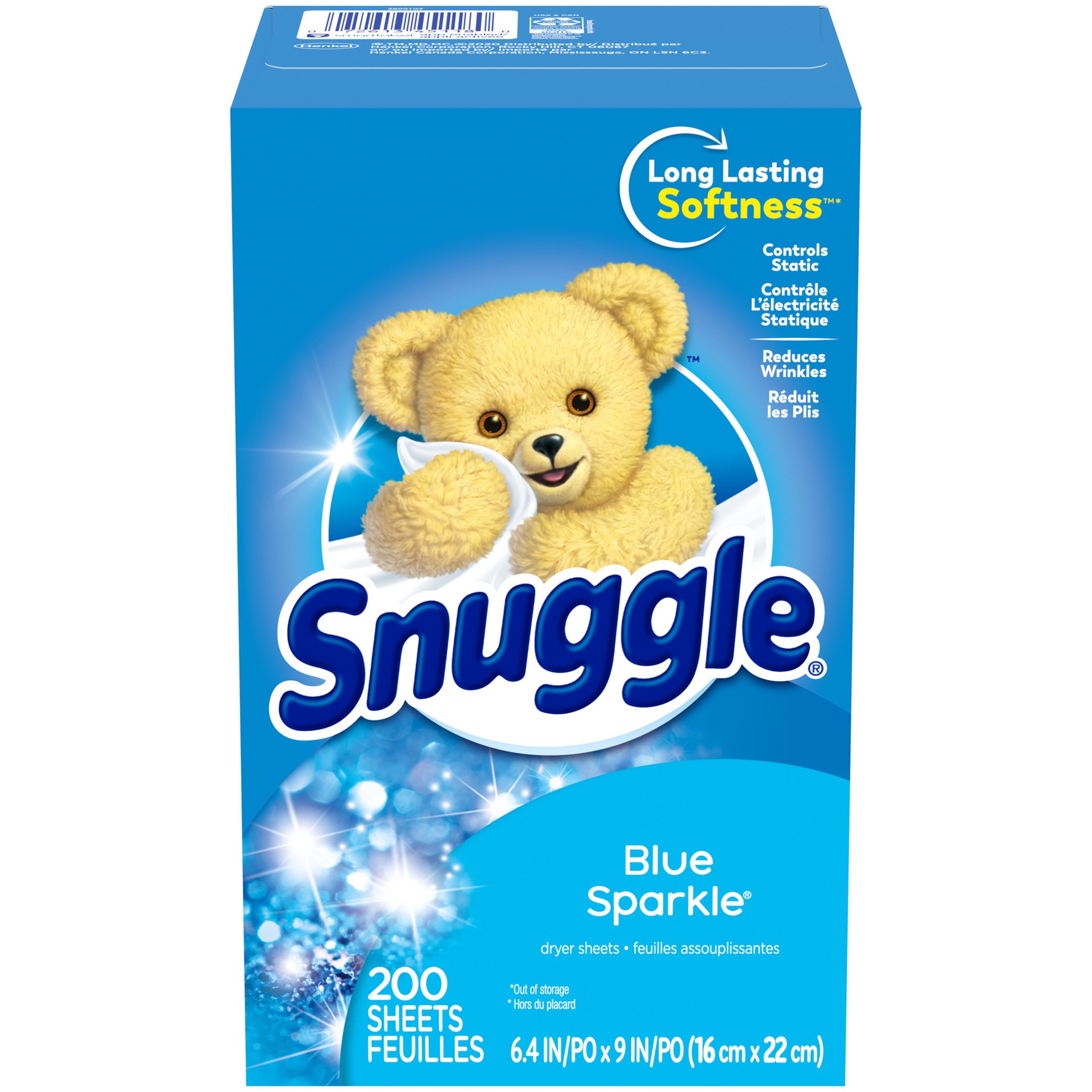 slide 4 of 5, Snuggle Fabric Softener Dryer Sheets, Blue Sparkle, 200 Count, 200 ct