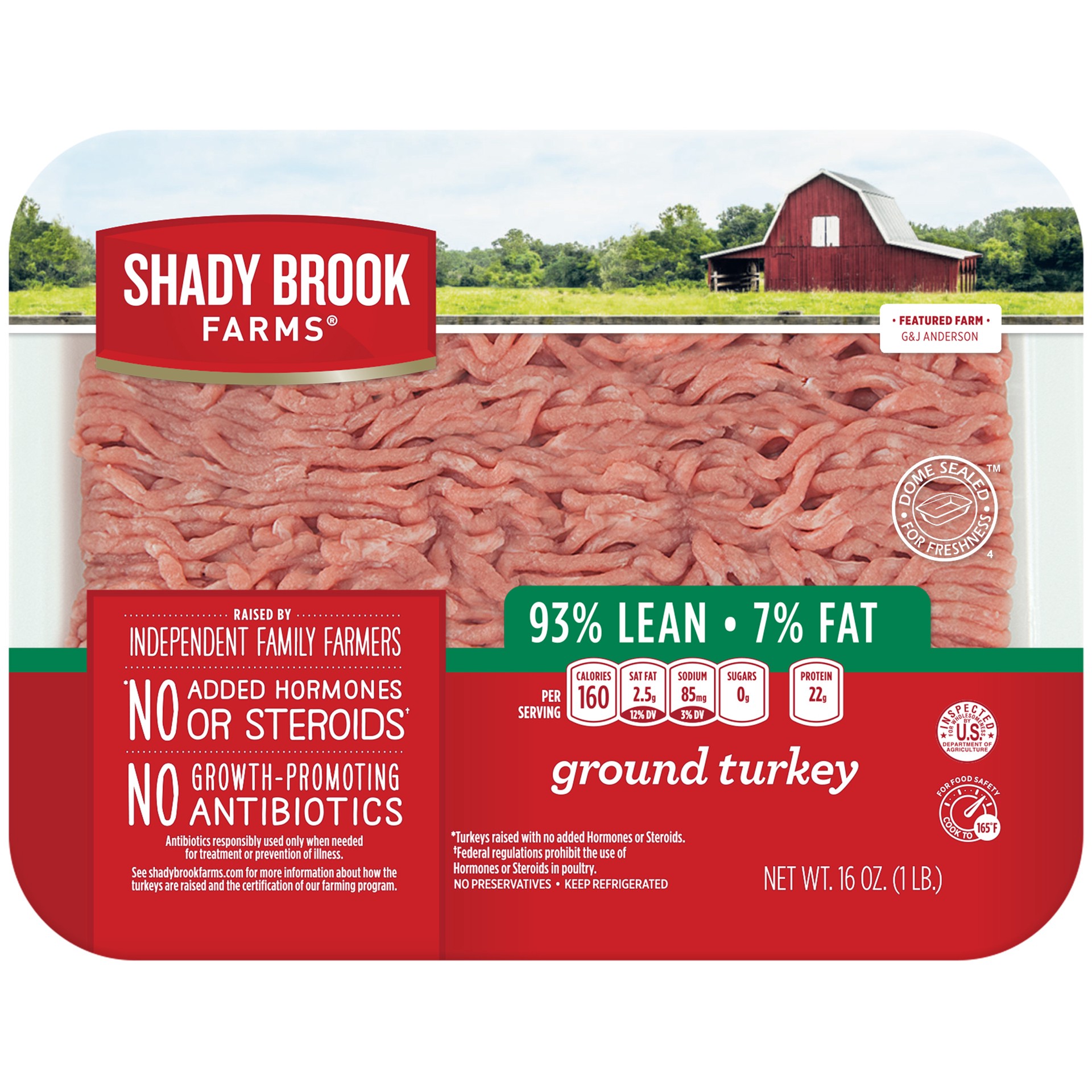 slide 1 of 9, Shady Brook Farms 93% lean Fat Ground Turkey Tray, 16 oz
