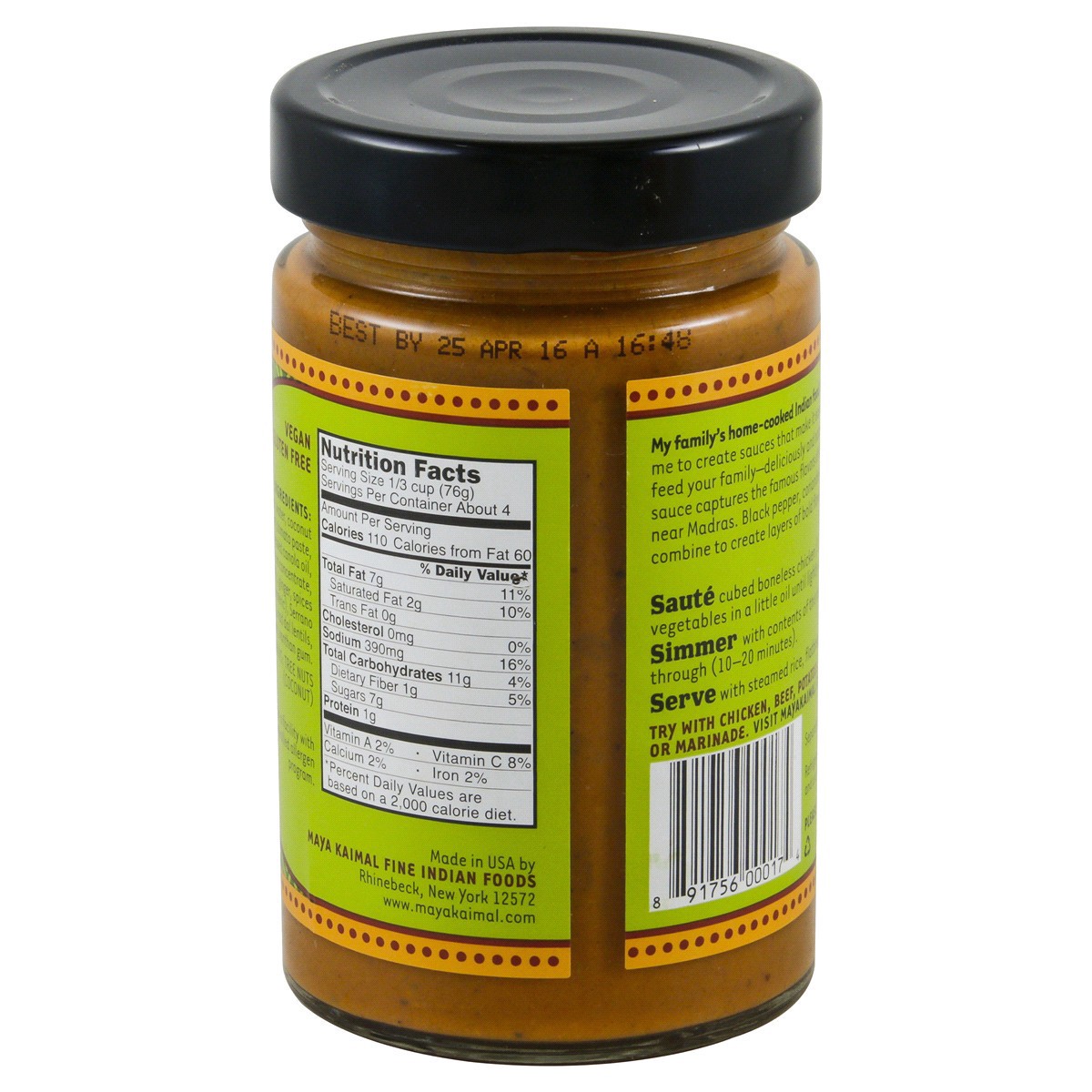 slide 2 of 4, Maya Kaimal Madras Curry Medium Indian Simmer Sauce, 12.5 oz