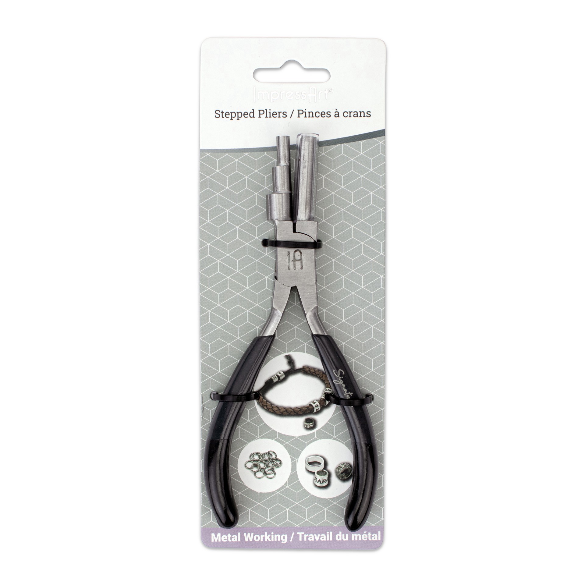 slide 2 of 2, Impressart Signature Metal-Working Stepped Bail Pliers, 7.95 in x 2.95 in x 0.44 in