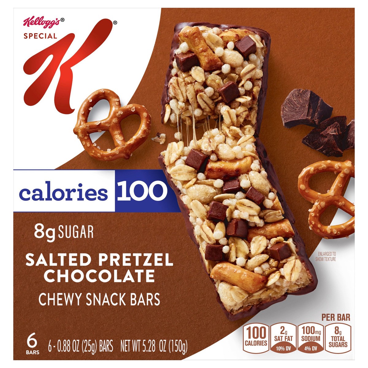 slide 12 of 14, Special K Kellogg's Special K Chewy Snack Bars, Salted Pretzel Chocolate, 5.28 oz, 6 Count, 5.28 oz