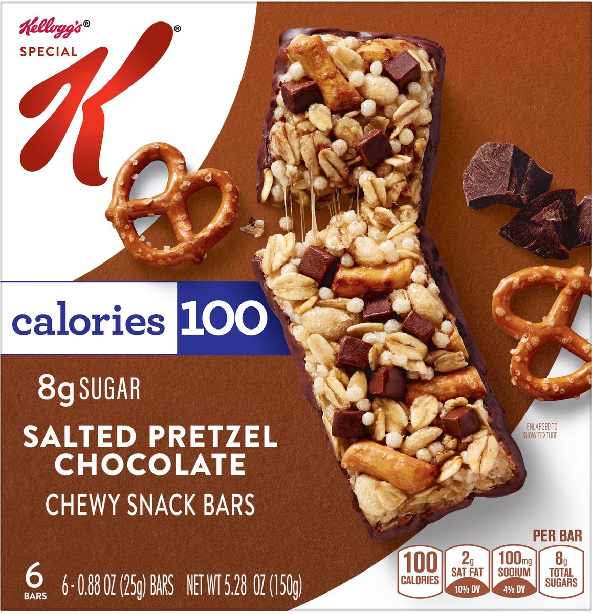slide 13 of 14, Special K Kellogg's Special K Chewy Snack Bars, Salted Pretzel Chocolate, 5.28 oz, 6 Count, 5.28 oz