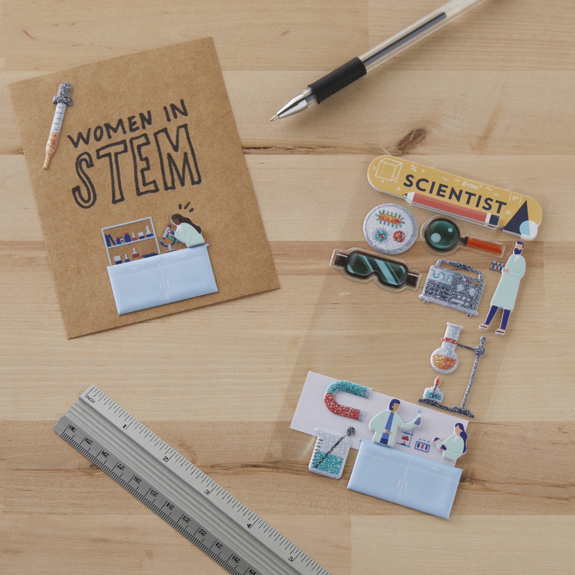 slide 4 of 4, Scientist Dimensional Stickers By Recollections, 4 in x 8.5 in