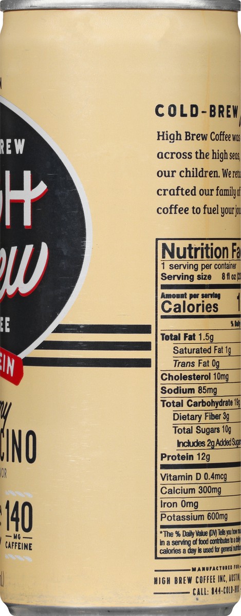 slide 2 of 9, High Brew Coffee Creamy Cappuccino Coffee - 8 oz, 8 oz