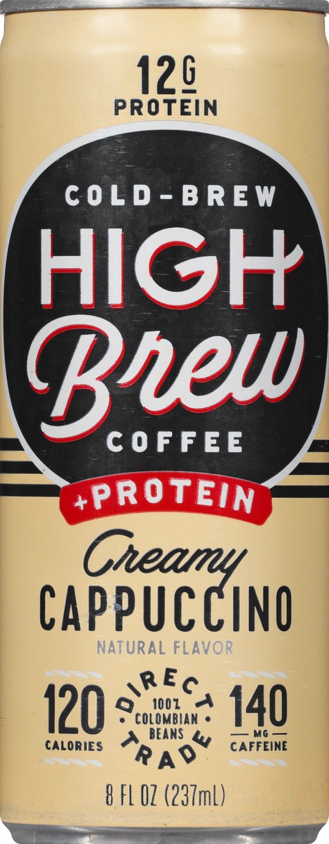 slide 1 of 9, High Brew Coffee Creamy Cappuccino Coffee - 8 oz, 8 oz
